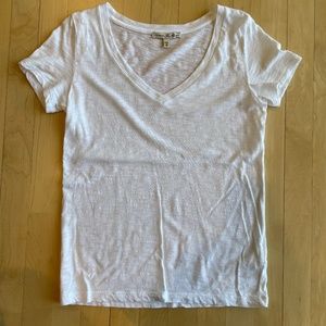 Express Lightweight Cotton V-Neck White Summer Tee